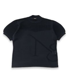 【レディース】メッシュニットモックネック