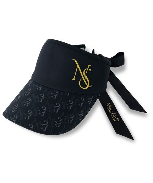NS23 par Nissa Golf/エヌエス23・パー・ニッサゴルフ モノグラムバックリボンバイザー ブラック F NS23 par Nissa Golf/エヌエス23・パー・ニッサゴルフ モノグラムバックリボンバイザー ブラック F