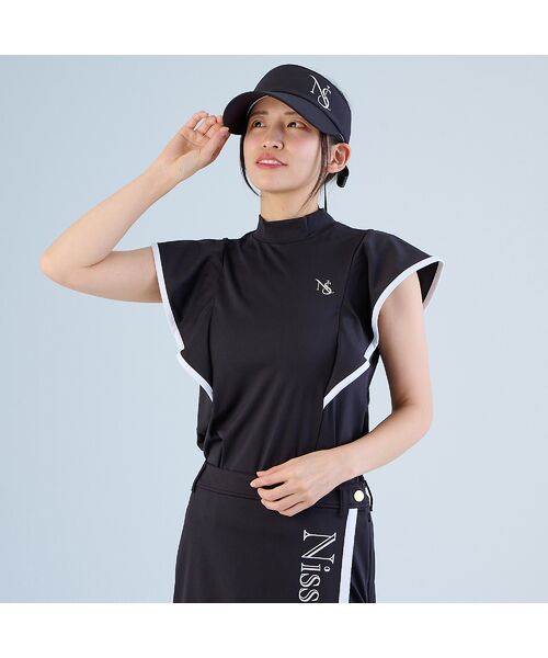 NS23 par Nissa Golf / エヌエス23・パー・ニッサゴルフ カットソー | 【レディース】ラッフルスリーブモックネック | 詳細8