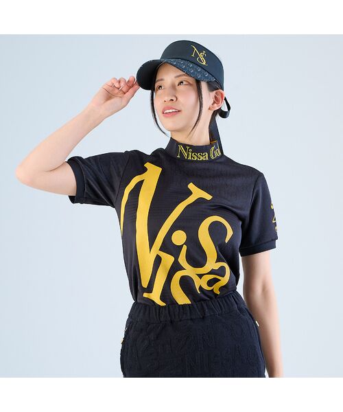 NS23 par Nissa Golf / エヌエス23・パー・ニッサゴルフ カットソー | 【林菜乃子プロ着用】【レディース】パネルジャカード半袖モックネック | 詳細4