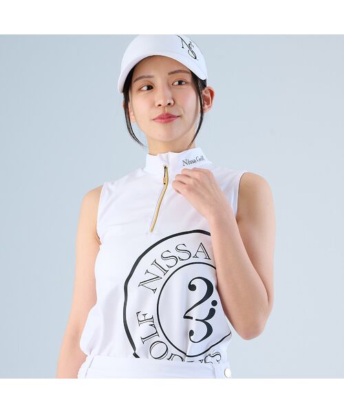 NS23 par Nissa Golf / エヌエス23・パー・ニッサゴルフ カットソー | 【レディース】ノースリーブモックネック（ホワイト）