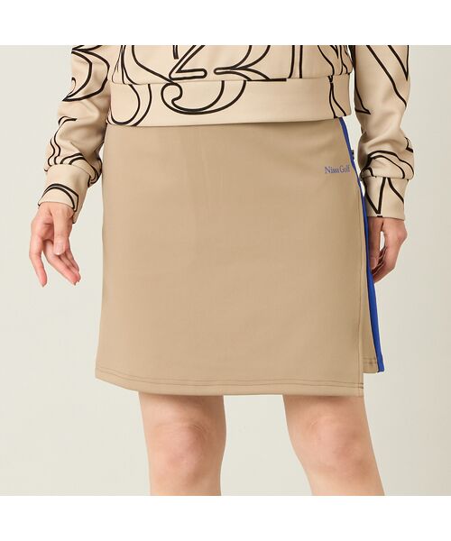 NS23 par Nissa Golf / エヌエス23・パー・ニッサゴルフ ミニ・ひざ丈スカート | 【レディース】アクアスーティングジャージスカート(ベージュ)