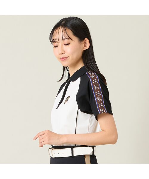 NS23 par Nissa Golf / エヌエス23・パー・ニッサゴルフ ポロシャツ | 【レディース】配色半袖ポロシャツ | 詳細1