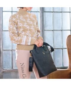 NS23 par Nissa Golf / エヌエス23・パー・ニッサゴルフ スポーツグッズ | 【本革使用】エンボス加工縦型2wayトートバッグ