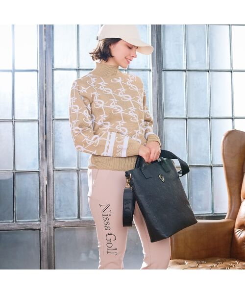 NS23 par Nissa Golf / エヌエス23・パー・ニッサゴルフ スポーツグッズ | 【本革使用】エンボス加工縦型2wayトートバッグ | 詳細10