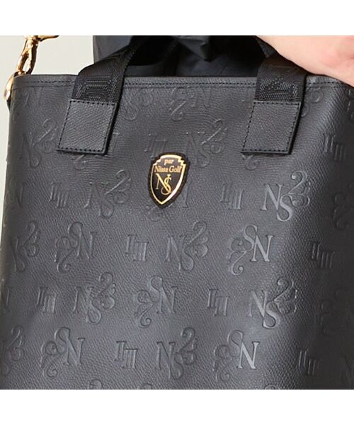 NS23 par Nissa Golf / エヌエス23・パー・ニッサゴルフ スポーツグッズ | 【本革使用】エンボス加工縦型2wayトートバッグ | 詳細2