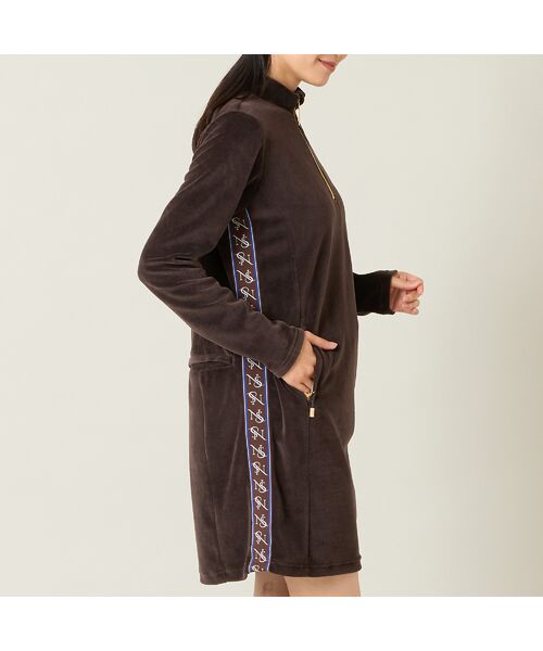 NS23 par Nissa Golf / エヌエス23・パー・ニッサゴルフ ミニ丈・ひざ丈ワンピース | 【レディース】ヘビーベロアハーフジップワンピース | 詳細3