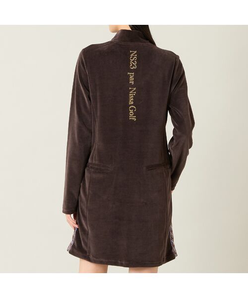 NS23 par Nissa Golf / エヌエス23・パー・ニッサゴルフ ミニ丈・ひざ丈ワンピース | 【レディース】ヘビーベロアハーフジップワンピース | 詳細5