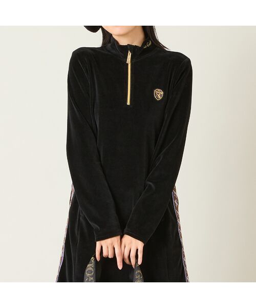 NS23 par Nissa Golf / エヌエス23・パー・ニッサゴルフ ミニ丈・ひざ丈ワンピース | 【レディース】ヘビーベロアハーフジップワンピース | 詳細6