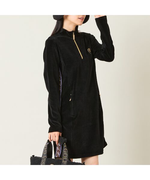 NS23 par Nissa Golf / エヌエス23・パー・ニッサゴルフ ミニ丈・ひざ丈ワンピース | 【レディース】ヘビーベロアハーフジップワンピース | 詳細7