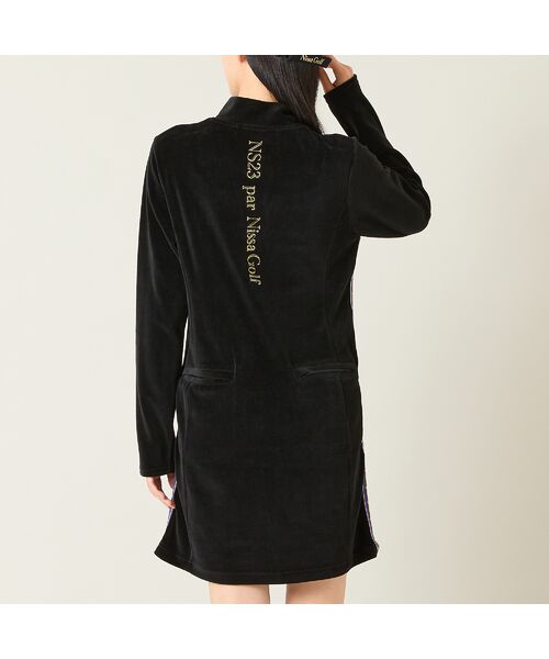 NS23 par Nissa Golf / エヌエス23・パー・ニッサゴルフ ミニ丈・ひざ丈ワンピース | 【レディース】ヘビーベロアハーフジップワンピース | 詳細8