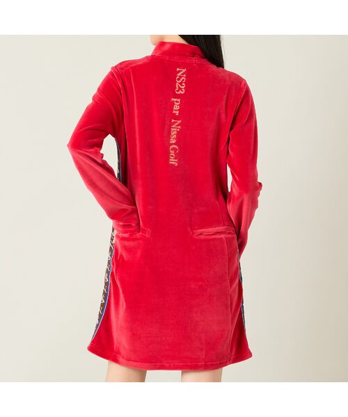 NS23 par Nissa Golf / エヌエス23・パー・ニッサゴルフ ミニ丈・ひざ丈ワンピース | 【レディース】ヘビーベロアハーフジップワンピース | 詳細9