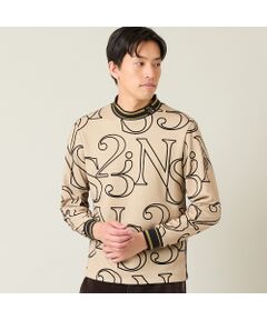 NS23 par Nissa Golf / エヌエス23・パー・ニッサゴルフ カットソー | 【メンズ】フロッキープリント長袖モックネック