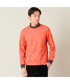 NS23 par Nissa Golf / エヌエス23・パー・ニッサゴルフ カットソー | 【メンズ】フロッキープリント長袖モックネック