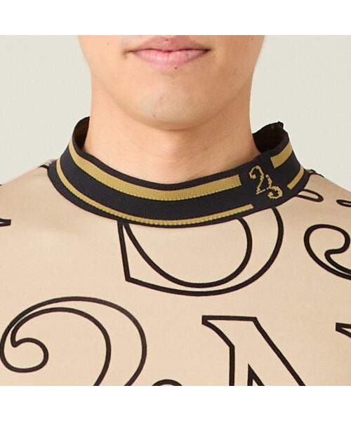 NS23 par Nissa Golf / エヌエス23・パー・ニッサゴルフ カットソー | 【メンズ】フロッキープリント長袖モックネック | 詳細1