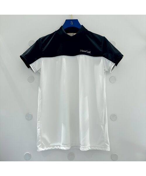 NS23 par Nissa Golf / エヌエス23・パー・ニッサゴルフ カットソー | 【レディス】切り替え半袖モックネック(ホワイト)