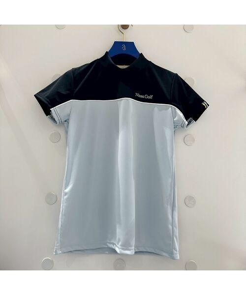 NS23 par Nissa Golf / エヌエス23・パー・ニッサゴルフ カットソー | 【レディス】切り替え半袖モックネック(ダークブルー)