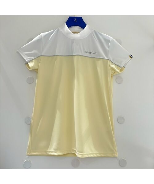 新品】ヴィトゥエルヴ メンズ ゴルフ 半袖 モックネック 黄色 XLサイズ