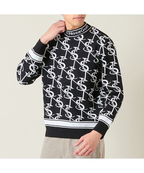 NS23 par Nissa Golf / エヌエス23・パー・ニッサゴルフ ニット・セーター | 【メンズ】モノグラム柄ニットトップス | 詳細5