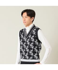 NS23 par Nissa Golf / エヌエス23・パー・ニッサゴルフ ベスト | 【メンズ】モノグラム柄ニットベスト