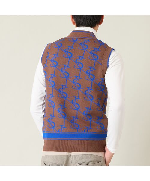 NS23 par Nissa Golf / エヌエス23・パー・ニッサゴルフ ベスト | 【メンズ】モノグラム柄ニットベスト | 詳細1