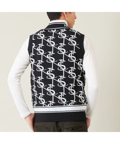 NS23 par Nissa Golf / エヌエス23・パー・ニッサゴルフ ベスト | 【メンズ】モノグラム柄ニットベスト | 詳細3