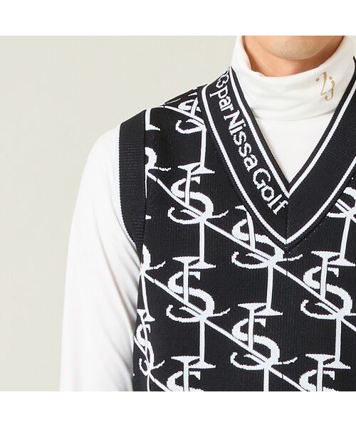 NS23 par Nissa Golf / エヌエス23・パー・ニッサゴルフ ベスト | 【メンズ】モノグラム柄ニットベスト | 詳細4