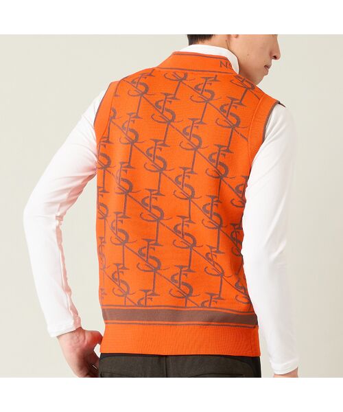 NS23 par Nissa Golf / エヌエス23・パー・ニッサゴルフ ベスト | 【メンズ】モノグラム柄ニットベスト | 詳細7