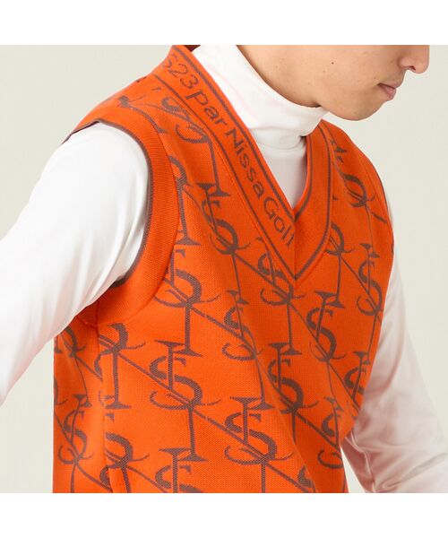 NS23 par Nissa Golf / エヌエス23・パー・ニッサゴルフ ベスト | 【メンズ】モノグラム柄ニットベスト | 詳細8