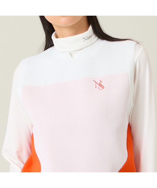 NS23 par Nissa Golf / エヌエス23・パー・ニッサゴルフ ベスト | 【レディース】配色ニットベスト | 詳細1