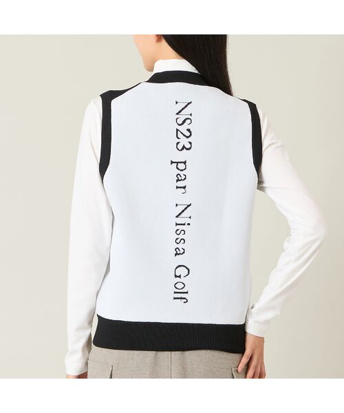 NS23 par Nissa Golf / エヌエス23・パー・ニッサゴルフ ベスト | 【レディース】配色ニットベスト | 詳細8