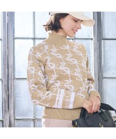 NS23 par Nissa Golf / エヌエス23・パー・ニッサゴルフ ニット・セーター | 【レディース】モノグラム柄ニットセーター