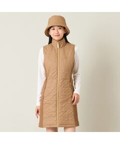 NS23 par Nissa Golf / エヌエス23・パー・ニッサゴルフ ミニ丈・ひざ丈ワンピース | 【レディース】ロゴキルティング中綿ジャンパードレス