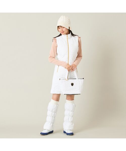 NS23 par Nissa Golf / エヌエス23・パー・ニッサゴルフ ミニ丈・ひざ丈ワンピース | 【レディース】ロゴキルティング中綿ジャンパードレス | 詳細5
