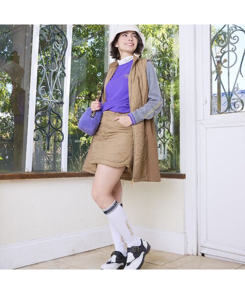 NS23 par Nissa Golf / エヌエス23・パー・ニッサゴルフ ミニ丈・ひざ丈ワンピース | 【レディース】ロゴキルティング中綿ジャンパードレス | 詳細11