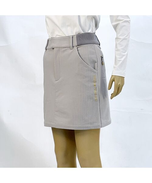 NS23 par Nissa Golf / エヌエス23・パー・ニッサゴルフ ミニ・ひざ丈スカート | 【レディース】コーデュロイ裏起毛スカート(ライトグレー)