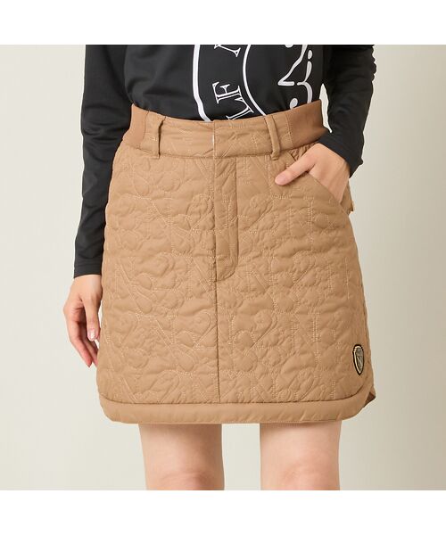 NS23 par Nissa Golf/エヌエス23・パー・ニッサゴルフ 【レディース】ロゴキルティング中綿スカート ベージュ 1