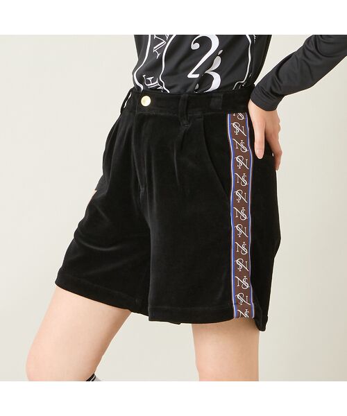 NS23 par Nissa Golf / エヌエス23・パー・ニッサゴルフ ショート・ハーフ・半端丈パンツ | 【レディース】ヘビーベロアショートパンツ(ブラック)