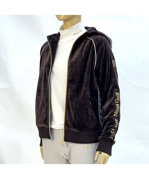NS23 par Nissa Golf / エヌエス23・パー・ニッサゴルフ ブルゾン | 【レディース】ヘビーベロアブルゾン(ブラウン)