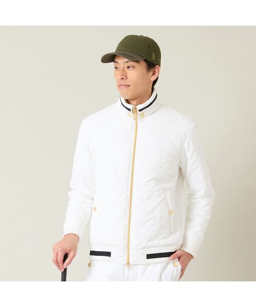 NS23 par Nissa Golf / エヌエス23・パー・ニッサゴルフ ブルゾン | 【メンズ】ロゴキルティング中綿ブルゾン(ホワイト)