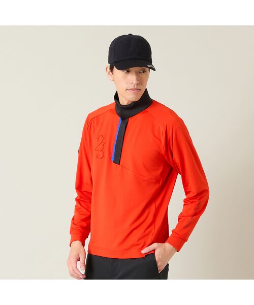 NS23 par Nissa Golf / エヌエス23・パー・ニッサゴルフ カットソー | 【メンズ】アドエルムモックネックインナー(オレンジ)