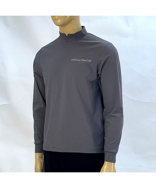 NS23 par Nissa Golf/エヌエス23・パー・ニッサゴルフ 【メンズ】長袖モックネック グレー 8