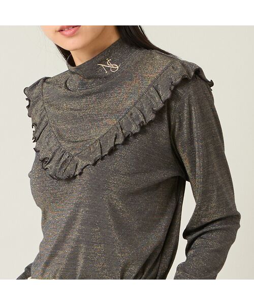 NS23 par Nissa Golf / エヌエス23・パー・ニッサゴルフ カットソー | 【レディース】ラメ入り長袖モックネックインナー | 詳細4