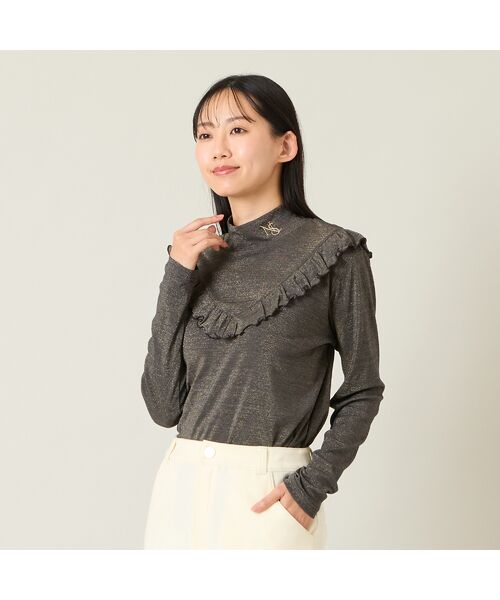 NS23 par Nissa Golf / エヌエス23・パー・ニッサゴルフ カットソー | 【レディース】ラメ入り長袖モックネックインナー | 詳細5