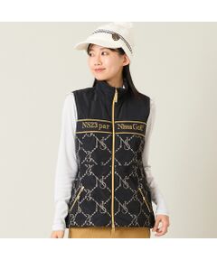 NS23 par Nissa Golf / エヌエス23・パー・ニッサゴルフ ベスト | 【レディース】モノグラム柄中綿ベスト