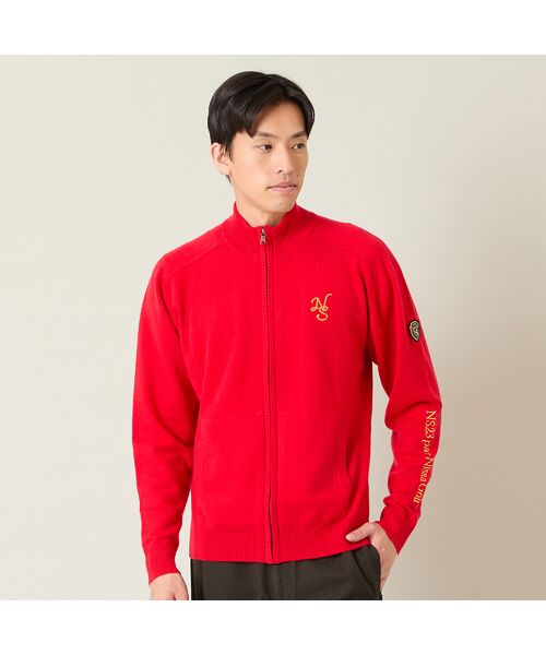 NS23 par Nissa Golf / エヌエス23・パー・ニッサゴルフ ニット・セーター | 【メンズ】オリジナルロゴカシミヤブルゾン(レッド)