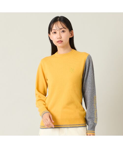 NS23 par Nissa Golf / エヌエス23・パー・ニッサゴルフ ニット・セーター | 【レディース】多色展開カシミヤニットセーター(イエロー)