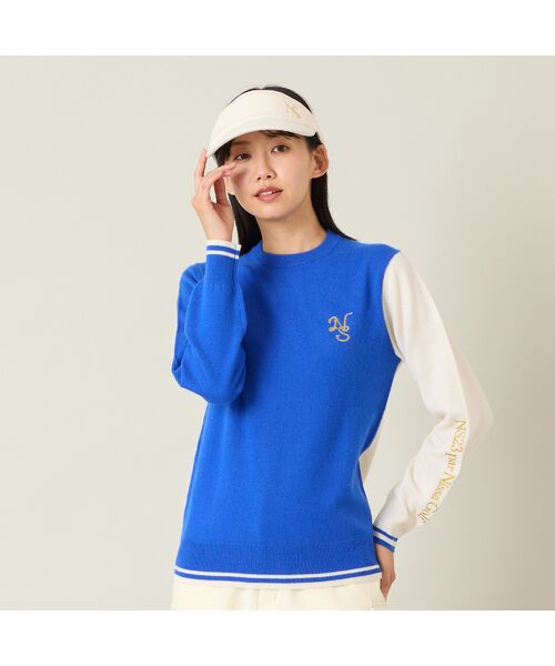 NS23 par Nissa Golf / エヌエス23・パー・ニッサゴルフ ニット・セーター | 【レディース】多色展開カシミヤニットセーター(ブルー)
