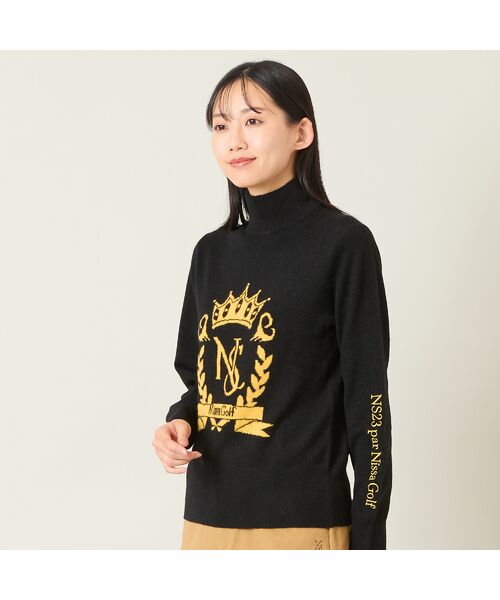 NS23 par Nissa Golf / エヌエス23・パー・ニッサゴルフ ニット・セーター | 【レディース】オリジナルロゴカシミヤインターシャニットセーター | 詳細4