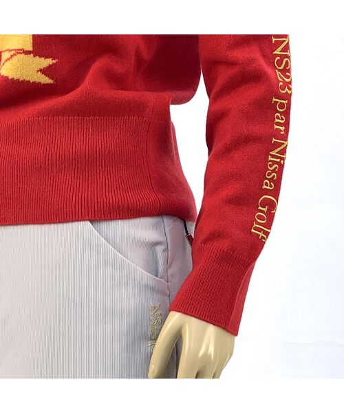 NS23 par Nissa Golf / エヌエス23・パー・ニッサゴルフ ニット・セーター | 【レディース】オリジナルロゴカシミヤインターシャニットセーター | 詳細7